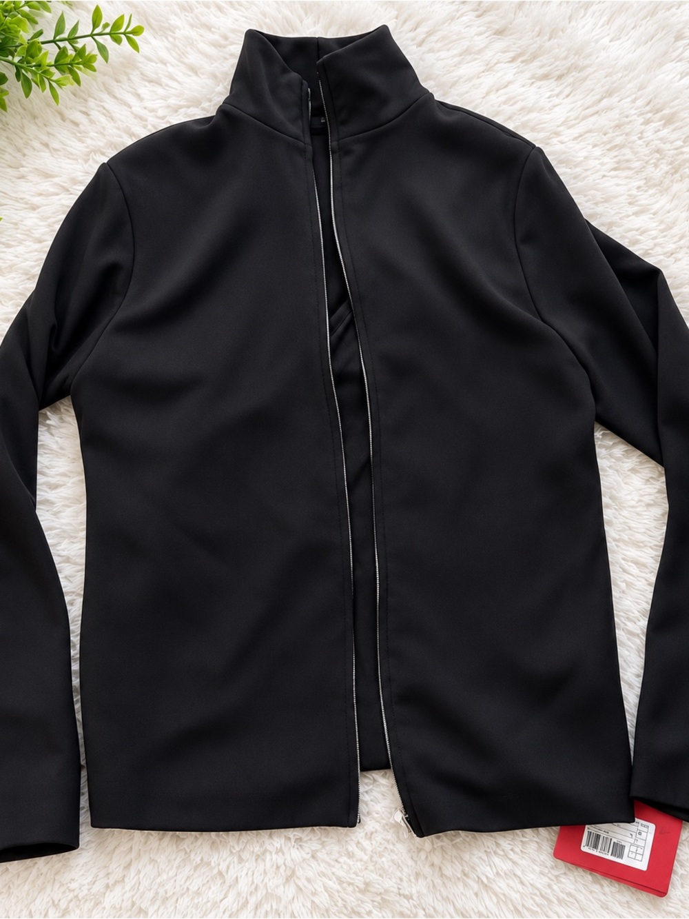 Valentino Black Zip-Front Blazer Jacket